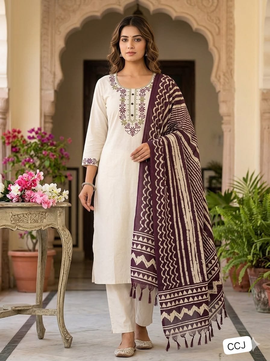 New Designers Kurti Pent Dupatta Set
