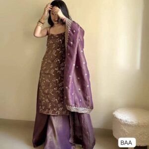 NEW DESIGNER WEAR HEAVY JIMY SILK ORGANZA 3 PIS SUIT SET