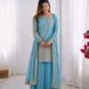 Elegant Embroidered Sequence Designer Sharara Set