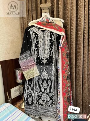 STITCHED GEORGETTE WITH HEAVY EMBROIDERY WORK (INNER STITCHED) WITH STITCHED SANTOON BOTTOM WITH COTTON DIGITAL PRINTED DUPATTA