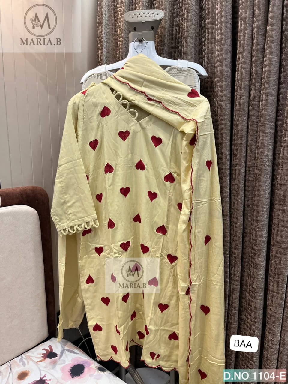 FULL STITCHED RAYON TOP WITH BEAUTIFUL HEART EMBROIDERY WORK WITH PATTERN IN NECK AND SLEEVES - Image 2