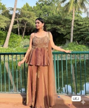 EXCLUSIVE AND TRENDY FOR WEDDING SEASON OUR SEQUENCE EMBROIDERED TOP, PLAZZO AND DUPATTA