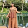 EXCLUSIVE AND TRENDY FOR WEDDING SEASON OUR SEQUENCE EMBROIDERED TOP, PLAZZO AND DUPATTA