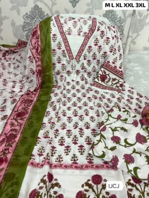 Alternative view of Anarkali Kurti With beautiful Floral print , embroidery and. Sequence hand work & flair