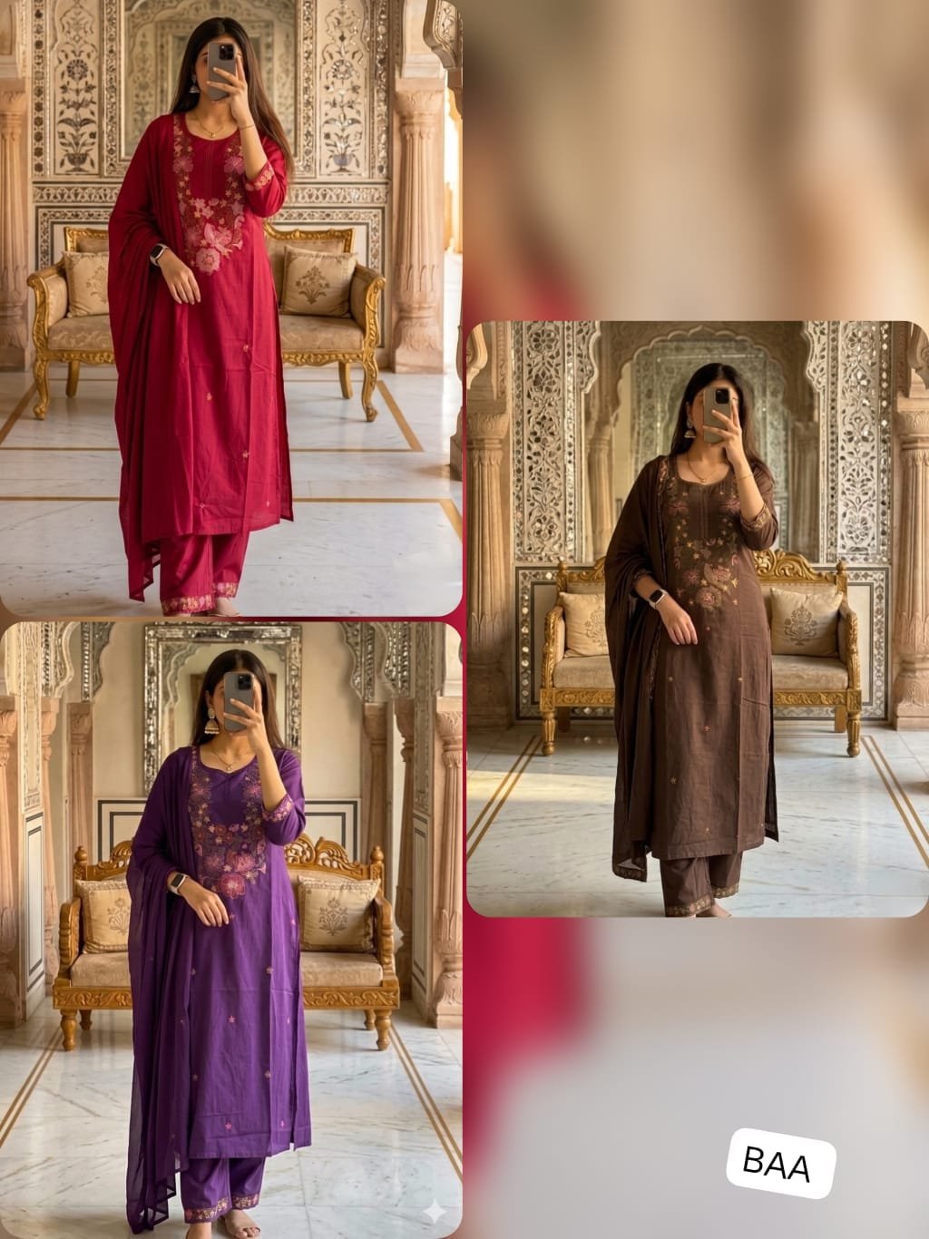 Kurti with plazzo with dupatta - Image 4