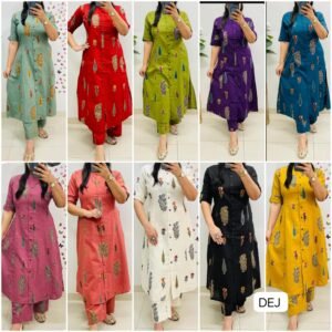 Co-Ords set in kurti pattern paired with Ankle length pant giving perfect outfit and deliberate choice about your look