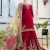 Launching New Đěsigner Party Wear Look Heavy Cinon Silk Top Sarara & Dupatta Set