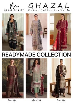 TODAY WE ARE EXPLORE ONE OF THE BEST CHARMING MULTIPLE DESIGNS A NEW STYLE BEST COLLECTION IN  HOUSE OF MIST GHAZAL COTTON COLLECTION VOL