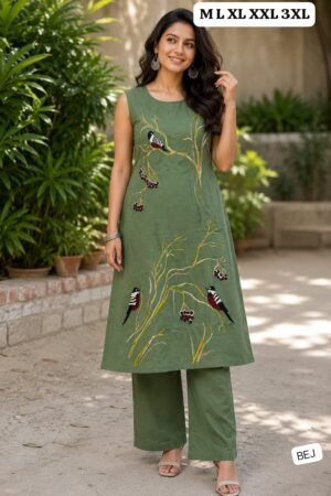 Alternative view of STRIGHT CUT KURTI WITH PLAZO