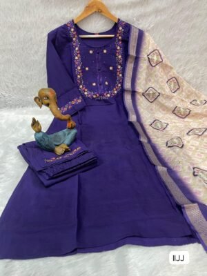 Alternative view of Multi Embroidery Thread With Hand Work 