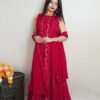 Anarkali Dress premium Designer Emerald Elegance PLAZZO, DUPATTA PAIR