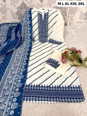 Alternative view of Morgan Silk Digital Print Kurti With Pant With DupattaÂ