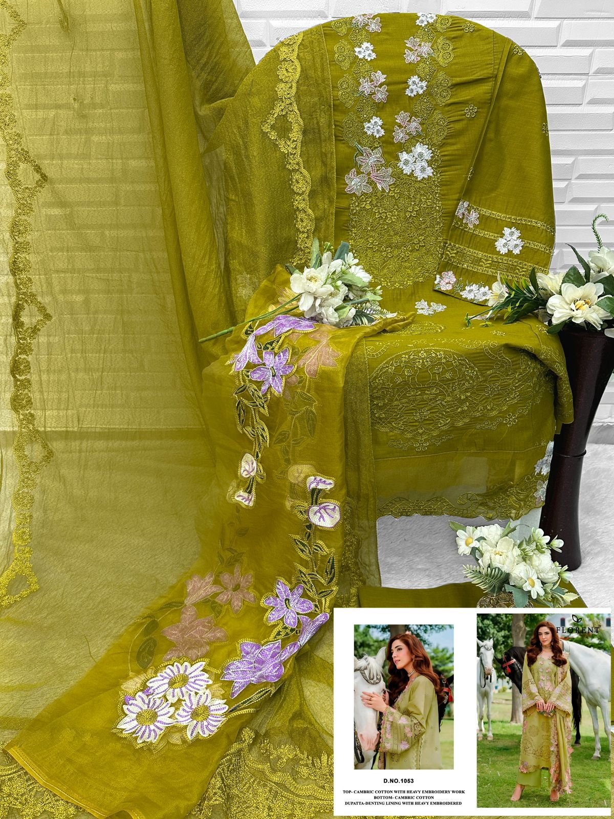 CAMBRIC COTTON WITH HEAVY EMBROIDERY WORK - Image 2