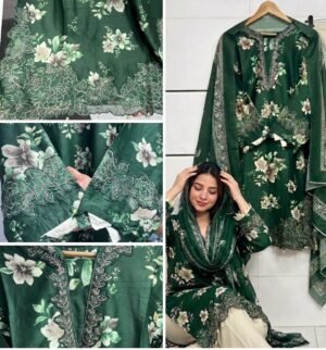 ELEGANT EMBROIDERY NECK DAMAN AND SLEEVES AND LATKAN