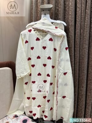 Alternative view of FULL STITCHED RAYON TOP WITH BEAUTIFUL HEART EMBROIDERY WORK WITH PATTERN IN NECK AND SLEEVES