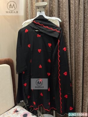 FULL STITCHED RAYON TOP WITH BEAUTIFUL HEART EMBROIDERY WORK WITH PATTERN IN NECK AND SLEEVES