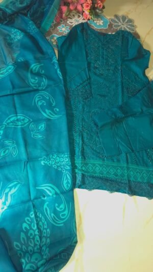 Alternative view of PURE COTTON WITH HEAVY EMBROIDERY COTTON FARSHI SHALWAR
