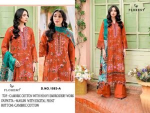 CAMBRIC COTTON WITH HEAVY EMBROIDERY WORK