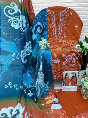 Alternative view of CAMBRIC COTTON WITH HEAVY EMBROIDERY WORK