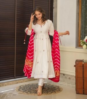 anarkali embroidery work butta  georgette Anarkali suit with huge flair, anarkali length