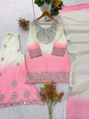 Alternative view of THIS SEASON, TRY OUR DESIGNER REAL MIRROR EMBROIDERED WORKED TOP, PLAZZO WITH DUPATTA