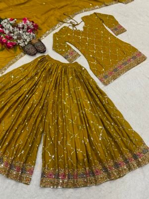 Alternative view of Launching New Designer Party Wear Look Top , Sharara Plazzo  and Dupatta