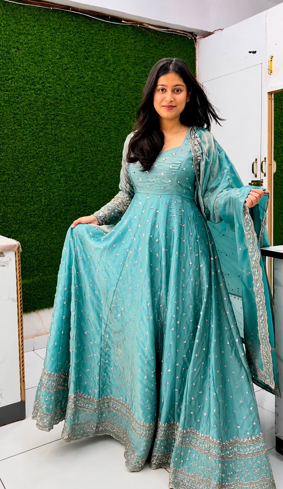 Gwon Fabric Pure Fendy Silk With Embroidery Pure Mciro Silk With Elastic - Image 2