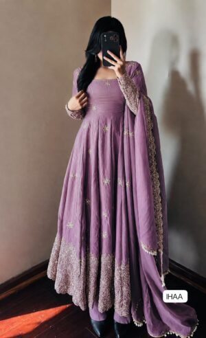 AK-Series New Designer Party Gown Pent & Dupatta Set