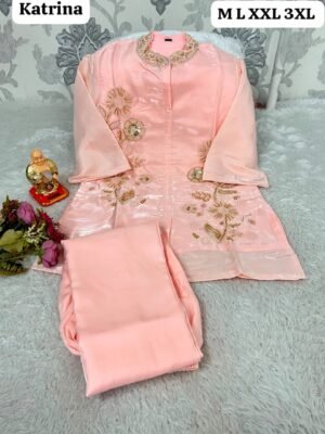 Get ready to shine in this gorgeous, premium ethnic ensemble! Perfect for festive occasions, weddings, and celebrations.