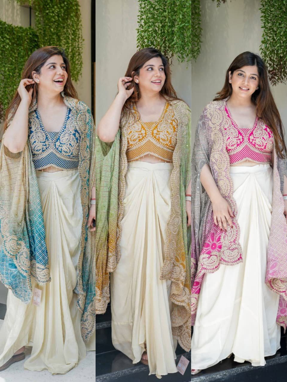 One More Super Hit New Designer Indo-Western Draped Saree Set - Image 4