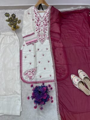 Alternative view of LUNCH FESTIVAL SPECIAL TOP With HEAVY ROMAN GLASS PENT WITH DUPATTA SET