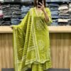 Lehria Kurti With Cotton With Plazoo  And Mal Mal Dupatta 