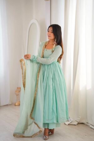 Elegant Designer Anarkali Three Piece Set