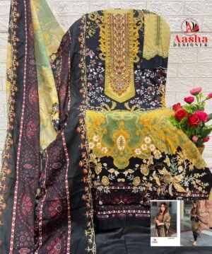 Alternative view of AASHA DESIGNER Top Pure Cotton Print with heavy  Self embroidery
