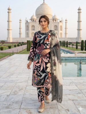 THIS SUMMER SEASON WEAR OUR BEAUTIFUL & COLOUR FULL WITH EMBROIDERED CUTWORKED TOP, PANT WITH DUPATTA