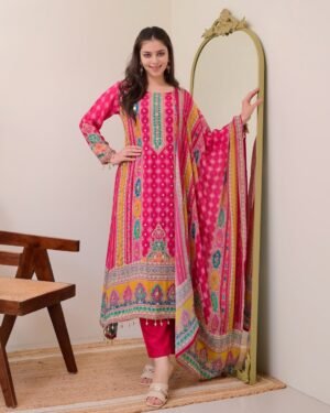 NEW ARRIVALS PINK SHANTI ANARKALI KODI  ROUND SET