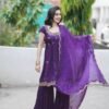 Drape yourself in elegance with this Kediya style Chinon Silk Sharara set paired with a dreamy Georgette dupatta.