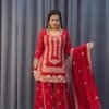 Top Blooming Georgette Fabric Plazoo Dupatta