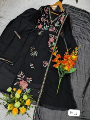 Alternative view of WOMEN FOX BLOOMING GEORGETTE EMBROIDERED KURTA SET'S