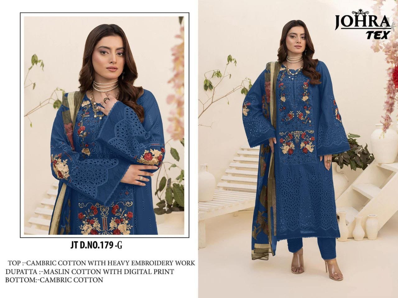 Cambric Cotton With Chikankri Embroidery Work
