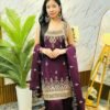 Featuring beautiful Heavy Suit Set which is beautifully decorated Embroidery work🪡. It is paired with Plazzo🪡.Complet Lining with Beautiful Lace work on duppata