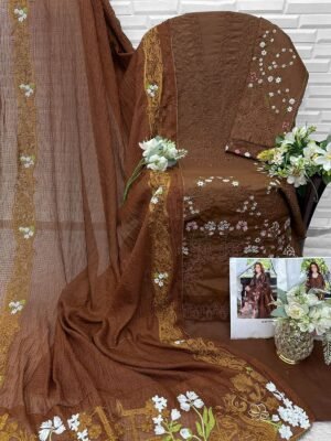 Top CAMBRIC COTTON WITH HEAVY EMBROIDERY WORK