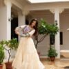 Celebrate the festive spirit in this beautifully fully flared Navratri gown, crafted from soft rayon or cotton fabric.