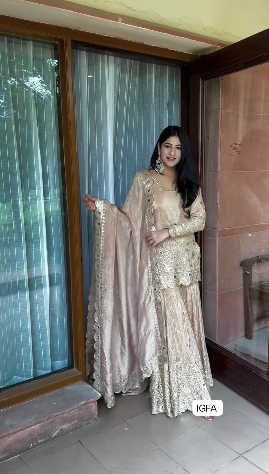 Presenting New Sharara Collection Faux Georgette Top-Bottom And Dupatta Set Fully Stitched Ready To Wear