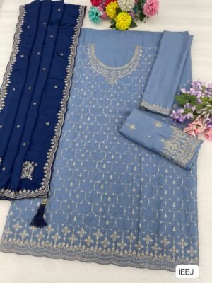 Alternative view of TOP  Heavy Chinon with Heavy Embroidery Work With 3mm Sequence
