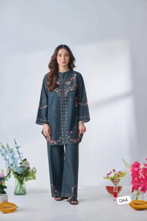 Elegant, flowy outfit crafted from *premium imported satin*, featuring delicate floral detailing for a timeless and graceful look