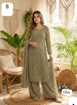 AK launching chikankari embroidery 3 pic suit
