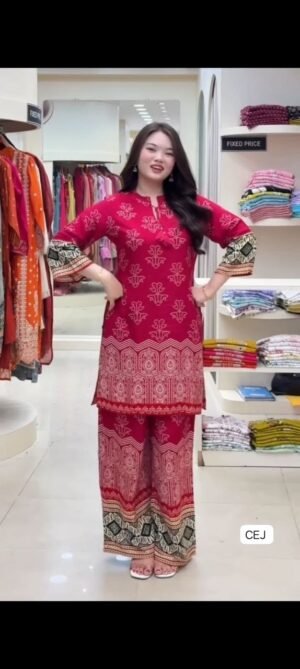  Designer Co-Ords set in  kurti digital print paired with Pant giving perfect outfit and deliberate choice about your look.....