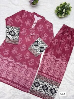 Alternative view of   Designer Co-Ords set in  kurti digital print paired with Pant giving perfect outfit and deliberate choice about your look.....