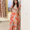 One More Super Hit Georgette Ready To Wear Lahenga Saree With Readymade Blouse Design Launch